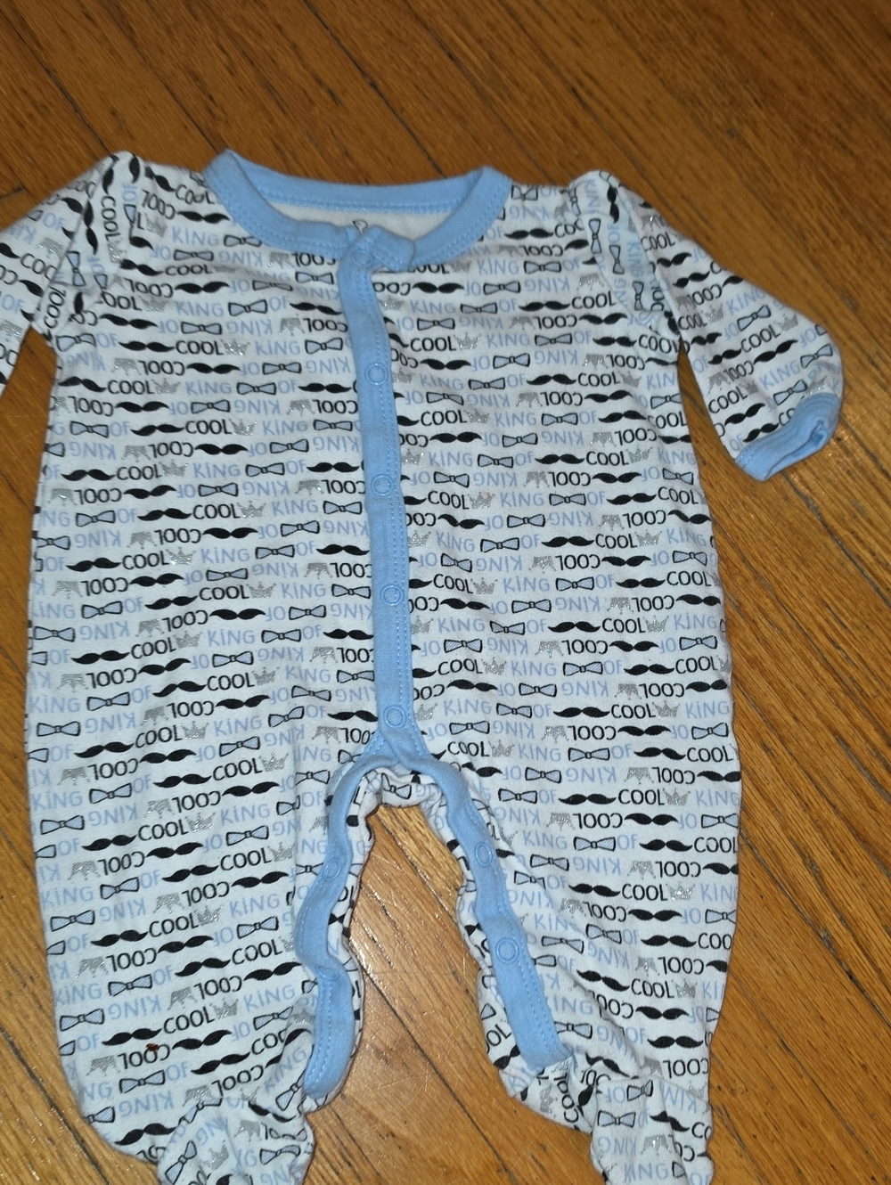 Duck goose Baby Footie Blue & White Size 0-3M
